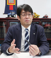 Katahiro Yasukochi, head of the Japanese Association of Metal, Machinery and Manufacturing Workers (JAM), answers questions in an interview in Tokyo on Dec. 19.