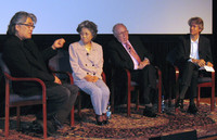 Shigeko Sasamori (second from left) appeared at a screening of the documentary film 