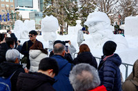 A number of snow and ice sculptures are on display at the Sapporo Snow Festival, which kicked off Tuesday in the Hokkaido capital of Sapporo for an eight-day run.