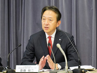 Japan Airlines Executive Vice President Yuji Saito at a press conference on financial results in Tokyo on Tuesday.