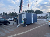 A restroom container was set to be installed at a 