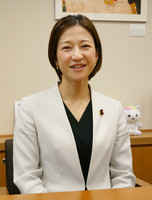 Natsumi Sakai, a member of the House of Representatives from the Constitutional Democratic Party of Japan, speaks in the Diet building on Thursday