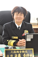 Natsue Kondo, vice admiral of the Maritime Self-Defense Force, speaks in an interview in Mutsu, Aomori Prefecture, on Feb. 6.