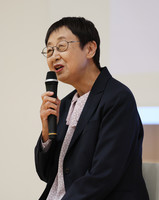 Former Sendai Mayor Emiko Okuyama gives a lecture in the northeastern Japan city on Nov. 23, 2024.