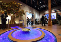 The inside of the India Pavilion, which opened at the venue of the 2025 World Exposition in Osaka on Thursday, 18 days after the start of the six-month event in the western Japan city
