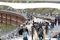 The Grand Ring, a symbol of the 2025 World Exposition in Osaka, western Japan, on April 19