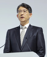 Toyota Motor President Koji Sato speaks at a press conference in Tokyo on Thursday.