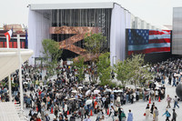 The Osaka Expo venue crowded with visitors on Monday