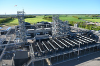 The e-methanol plant of renewable energy company Solar Park Kasso ApS in a suburb of Aabenraa, southern Denmark