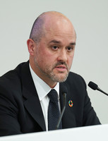 Nissan Motor President and CEO Ivan Espinosa speaks at a press conference in Yokohama on Tuesday.