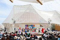 Universal Studios Japan holds a collaboration event with the 2025 World Exposition in Osaka at the Expo venue on Friday.