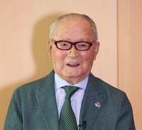 Japanese baseball icon Shigeo Nagashima at Tokyo Dome in October 2021