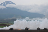 Japan's Ground Self-Defense Force conducts a large-scale annual live-fire exercise at the Higashifuji maneuver area in the central prefecture of Shizuoka on Sunday.