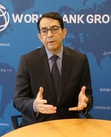World Bank Deputy Chief Economist Ayhan Kose takes questions in a Jiji Press interview in Washington on Monday.