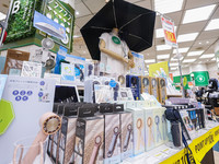 Products that help combat the summer heat are displayed at Hands Inc.'s Shinjuku store in Tokyo on Monday.