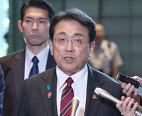 Economic revitalization minister Ryosei Akazawa at the prime minister's office in Tokyo on June 4