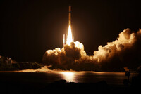 The 50th H-2A rocket carrying the GOSAT-GW greenhouse gas and water cycle observation satellite, nicknamed Ibuki GW, is launched from the Tanegashima Space Center, Kagoshima Pref., in the small hours of Sunday.