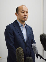 Nagasaki Mayor Shiro Suzuki responds to questions from the press in the city of Nagasaki on Saturday.