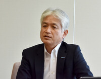 Kanadevia President Michi Kuwahara speaks in an interview at the company's headquarters in Osaka on Friday.