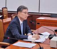 South Korean foreign minister nominee Cho Hyun attends a parliamentary hearing in Seoul on Thursday.