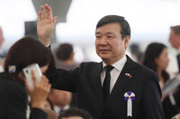 Lee Yi-yang, head of the Taipei Economic and Cultural Representative Office in Japan, attends an annual peace ceremony in Hiroshima on Wednesday.
