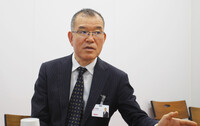 Rakuten Bank President Tomotaka Torin speaks in an interview in Tokyo on Aug. 7.