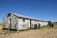 Remains of a World War II-era barracks at Minidoka National Historic Site in Idaho, a former Japanese American concentration camp, on July 12
