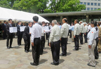 A handover ceremony in Tokyo on July 17 for remains collected on Ioto, or Iwo Jima, a major battlefield in World War II