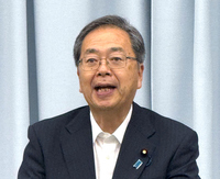 Komeito leader Tetsuo Saito in Tokyo's Shinjuku Ward on Aug. 1