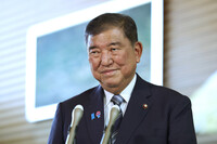 Prime Minister Shigeru Ishiba speaks to reporters at the prime minister's office in Tokyo on Tuesday.